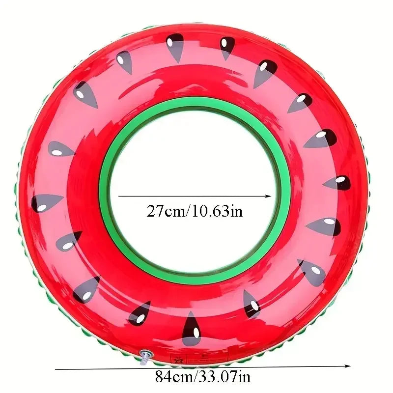 90 size inflatable swimming ring - fruit patterned swimming inner ring with anti leakage valve, thick PVC material