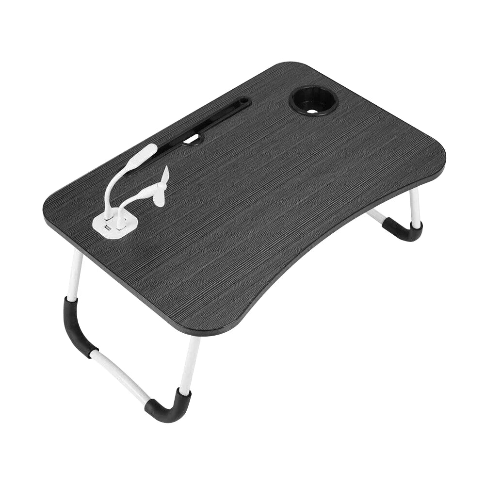 Laptop Bed Table Foldable Lap Standing Desk with Cup Slot for Indoor/Picnic Tray