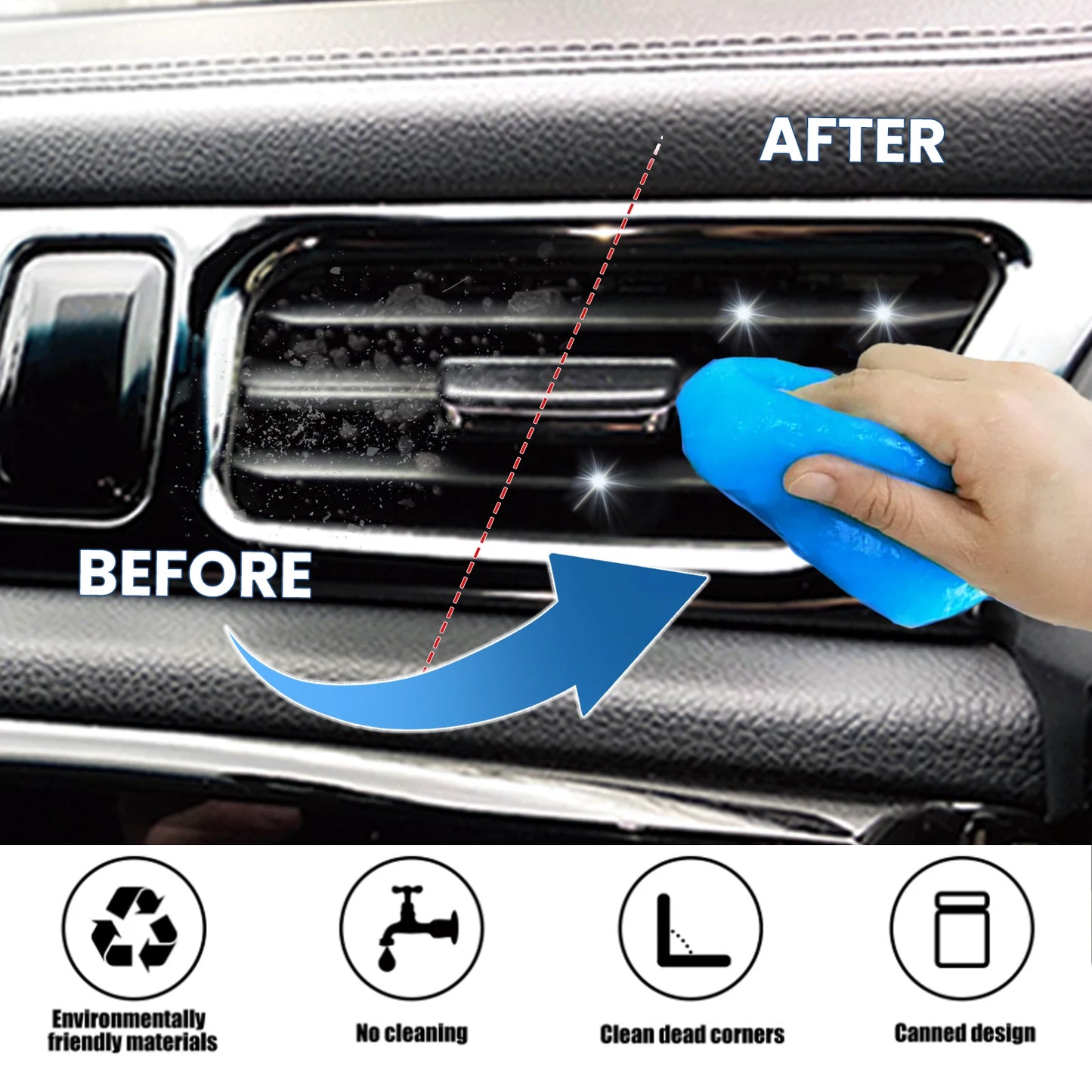 Super Car Cleaning Gel Multiuse Reusable Dirt Cleaner Gel Keyboard Laptop Auto Interior Dust Dirt Remover Gel Cleaning Tools 70g