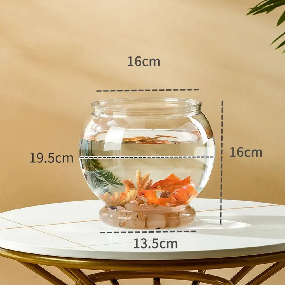 Home Decor Clear Transparent Round Fish Tank Plastic Small Fish Bowl creative light luxury Desktop Aquarium Bowl Living Room