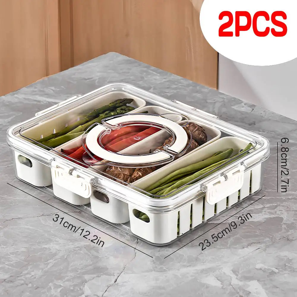 2/4pcs Fridge Organiser Refrigerator Storage Box Food Container Kitchen Drawer Free