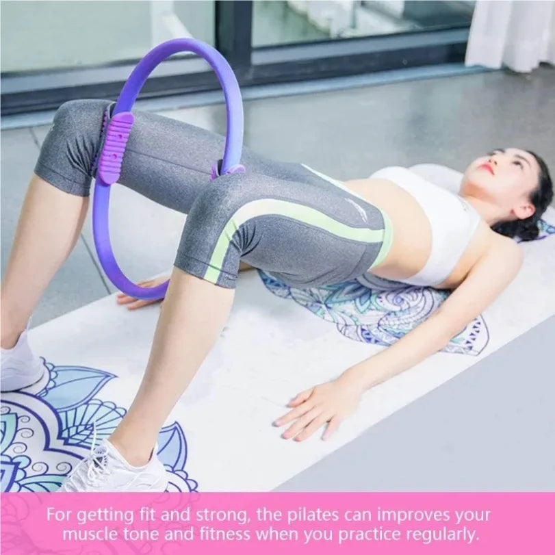 Yoga Pilates Ring Durable Non-Slip Exercise Circle Magic Exercise Circle with Dual Grip for Thigh Pelvic Floor Muscle Training