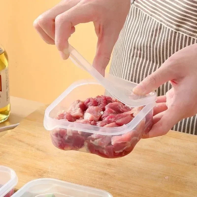 1/10PC Small Food Preservation Boxes Refrigerator Frozen Meat Vegetable Fresh-Keeping Box Transparent Kitchen Sealed 2030