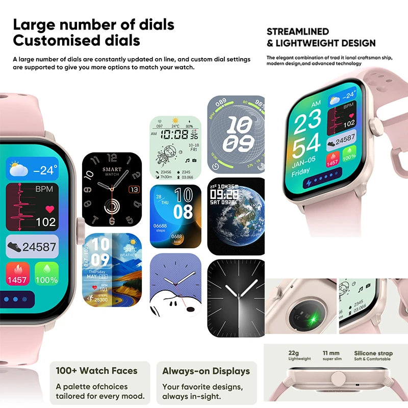 Watch 5 Smart Watch Men HD AMOLED Screen Fitness Tracker Heart Rate Bluetooth Call GPS Track Waterproof Sports SmartWatch Women