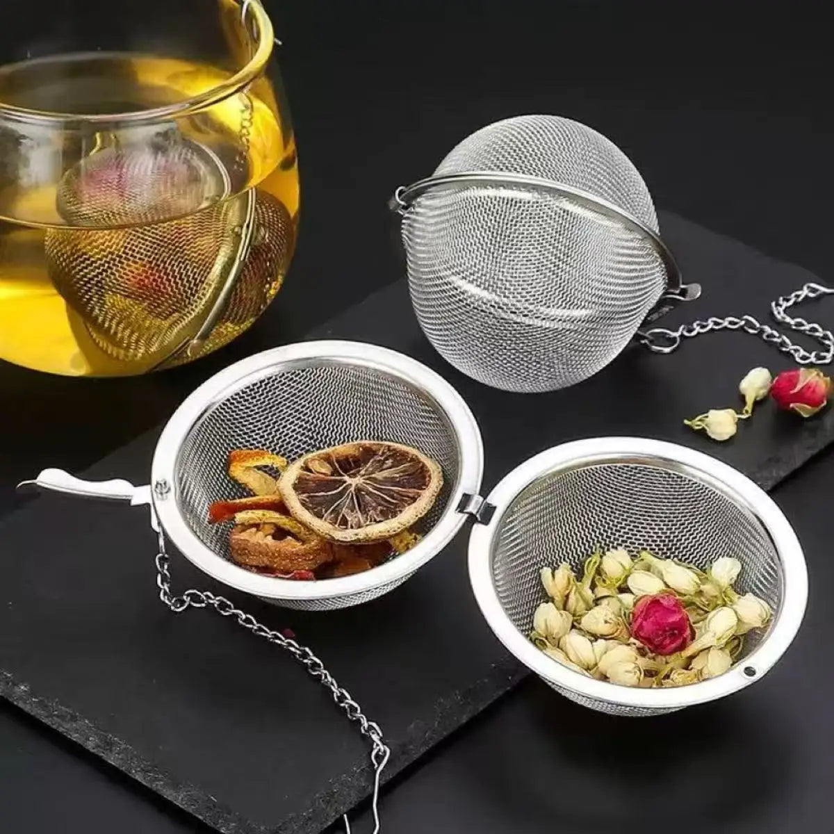 Stainless Steel Spice Tea Ball Tea Infuser Sphere Locking Strainer Mesh Infuser Tea Filter Strainers Kitchen Tools