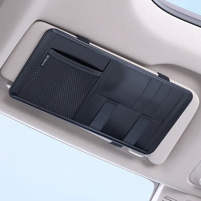 High-Quality 2025 New Car Sun Visor Storage Bag And Eyeglass Storage Clip for Automobile Interior Organization