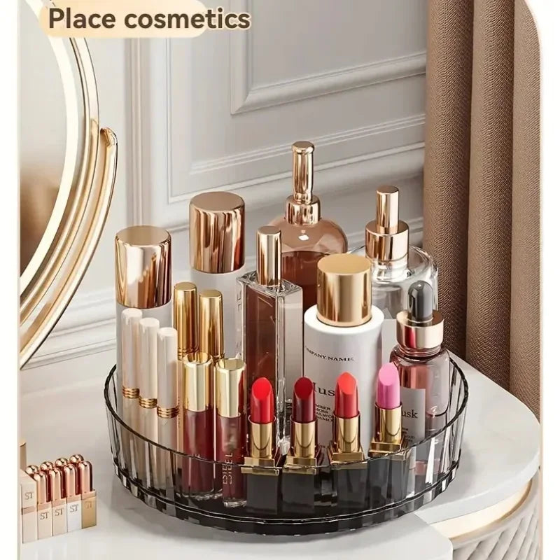 1pc Rotating Tray Spice Rack Pantry Cabinet Turntable With Base Storage Bin Kitchen Organizer For Seasoning Cosmetic Storage Box