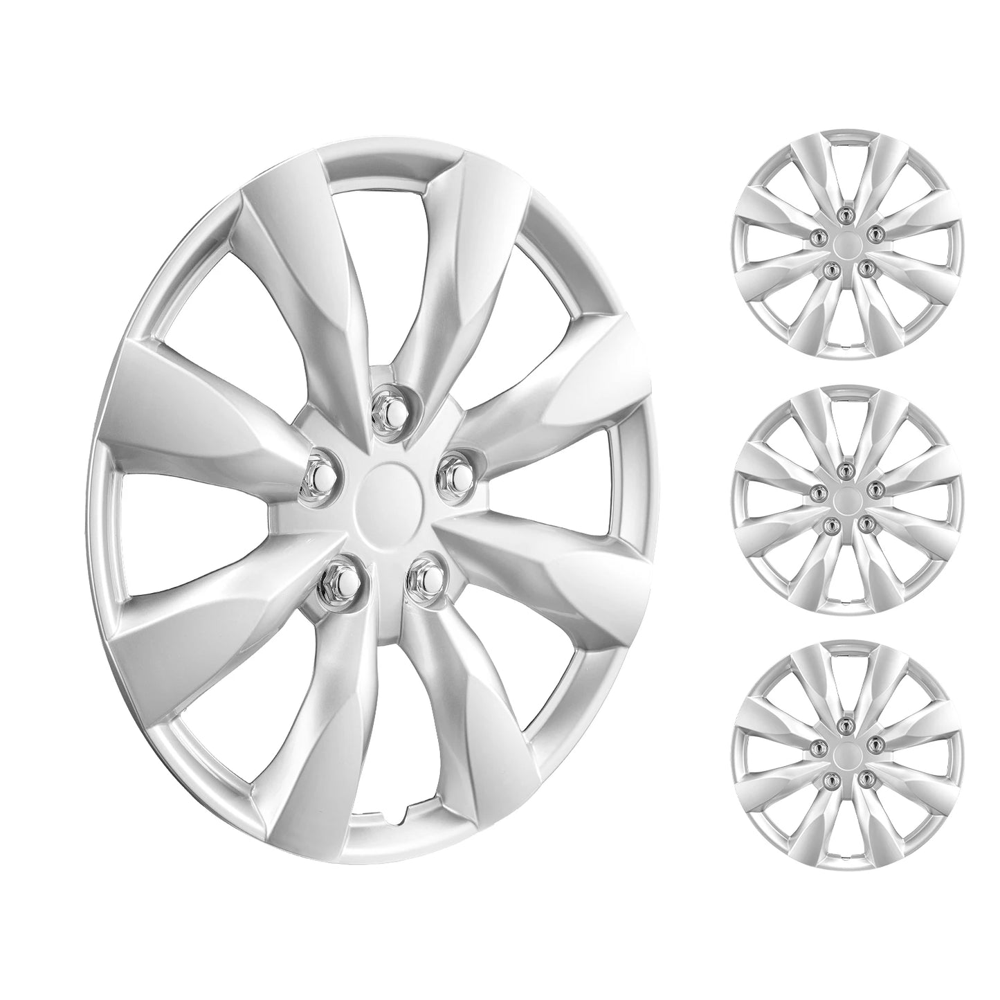 SucceBuy Wheel Rim Cover Hubcaps 16" Scratch-Resistant Hubcap with Snap & Valve Nozzle Hole ABS  PC Hubcap Fits for All Weather