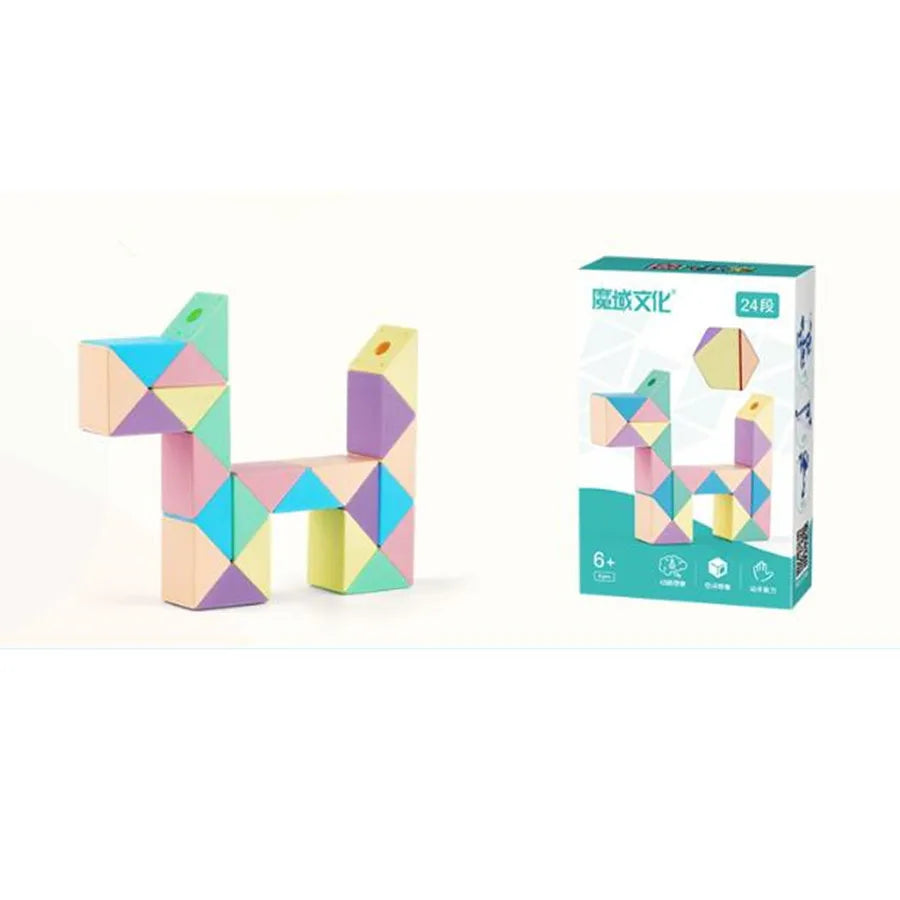 MoYu Magic Ruler Macarone 24/36/48/60/72 Segments cubo magico Snake Twist Cube Puzzle Kid Educational Toy For Children Gift