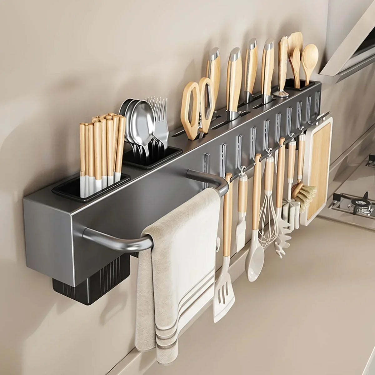 Thiened Kitchen Knife Ra Wall Mounted Chopstis Tube Storage Multi-Function Carbon Steel Kitchen Storage Organizer