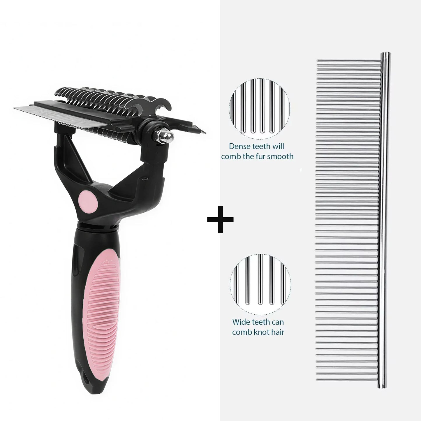 3 In 1 Pet Deshedding Brush Dog Hair Remover Pet Fur Knot Cutter Puppy Cat Comb Brushes Dogs Grooming Shedding Supplies
