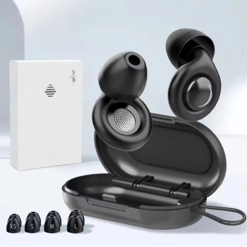 Silicone Ear Plugs Noise Cancelling Reusable Hearing Protection Anti-noise Earplugs with 10 Eartips & Carrying Case for Sleeping