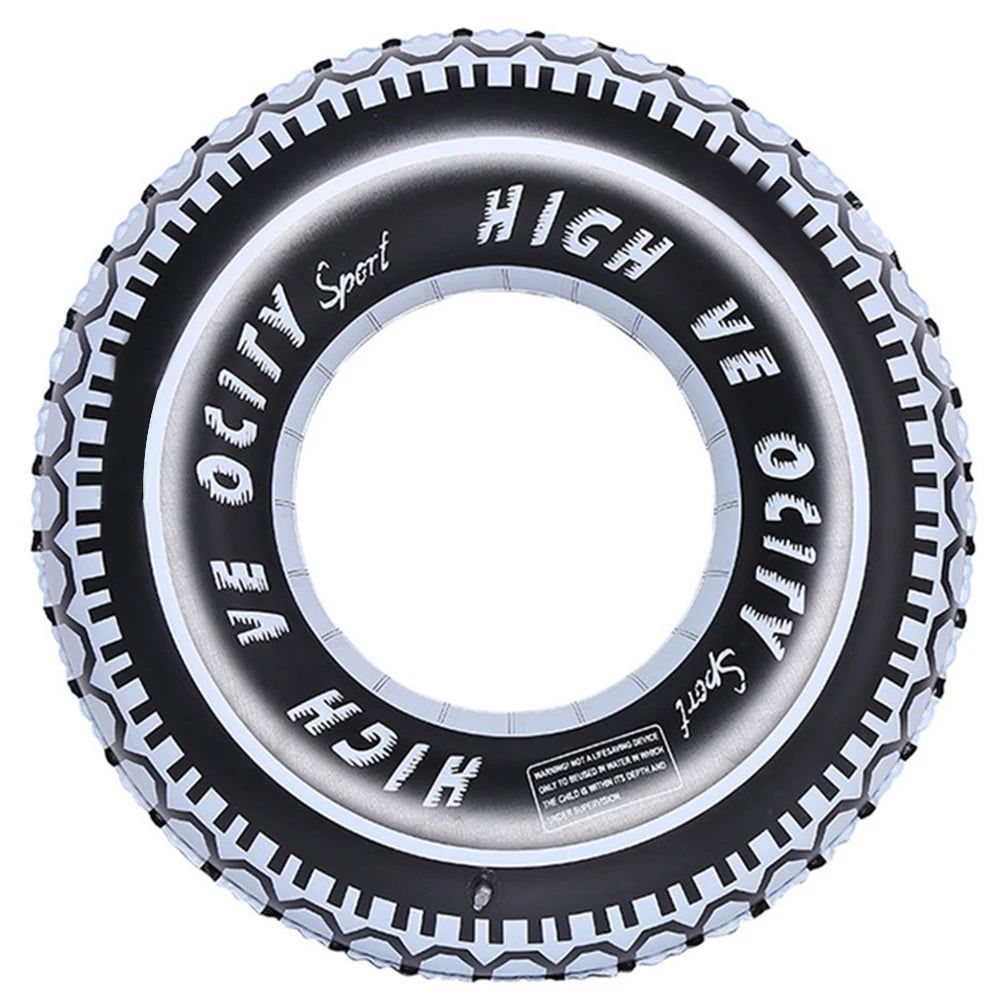 Tire Pattern Pool Floating Rings Leakproof Inflatable Swim Ring Swimming Rings Floaties Swim Float Tube for Summer Pool Party