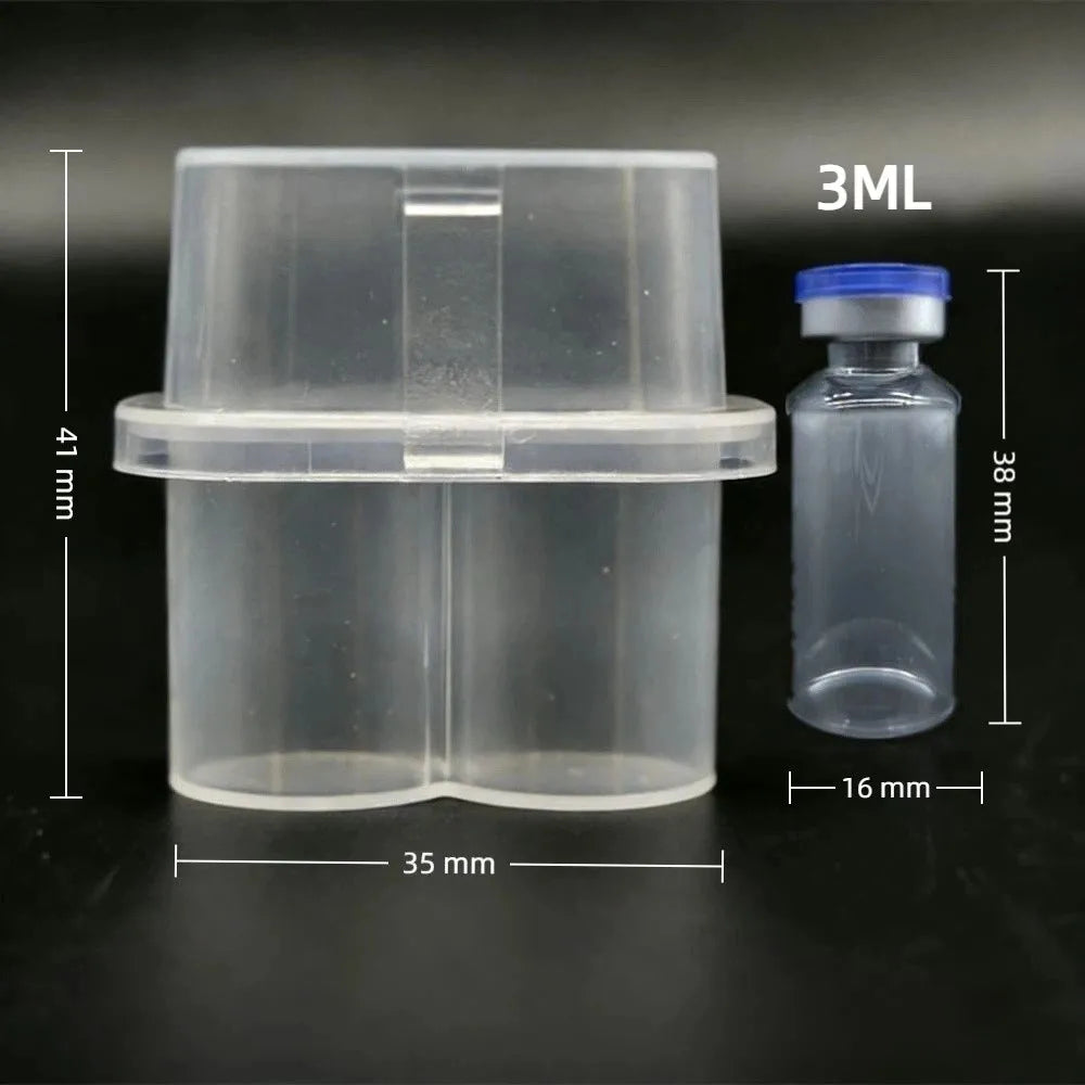 3/5/7/10mL Stackable Plastic Microtube Storage Box 2/10/24-Slot Vial Storage Case Clear Freezer Tube Box Refrigerator Organizer