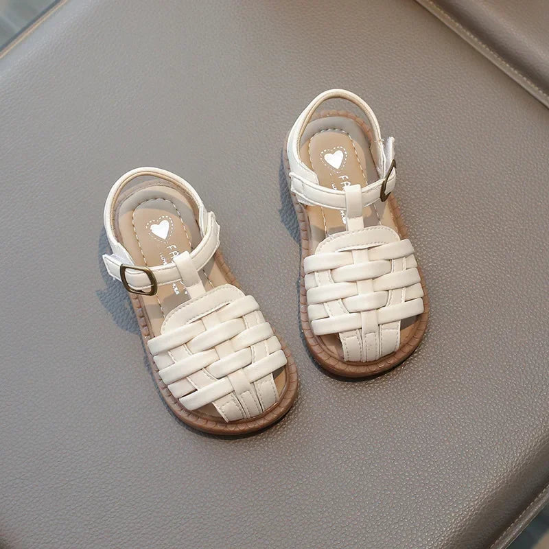 Kids Sandals 2025 Summer Sandals for Boy Fashion Children Cut-Outs Beach Shoes Braided Style Causal Walking Flat Sandals