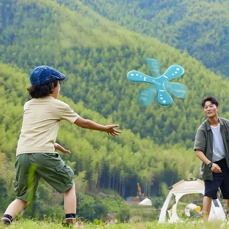 Children Soft Boomerang Toy Three-leaf Cross Outdoor Flying Disc Games Adult-kids Interactive Sports Toys for Decompression Gift