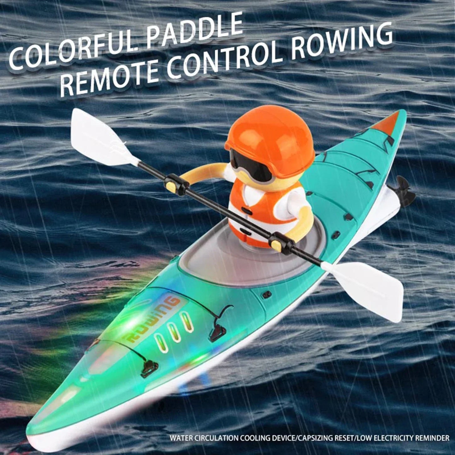 HC 810 RTR 2.4G RC Boat Colorful Paddle Remote Control Rowing LED Lights 360 Driving Dual Modes Waterproof Ship Underwater