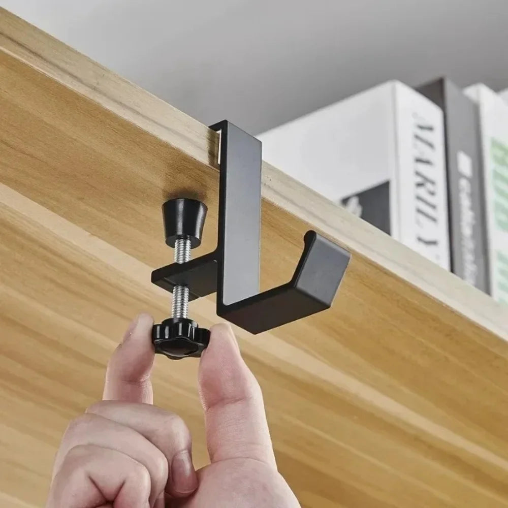 1/2pcs Punch-Free Adjustable Desk Edge Hook Multifunctional Headset Hanger Backpack Storage Rack No Drilling Hanging Desk Stand