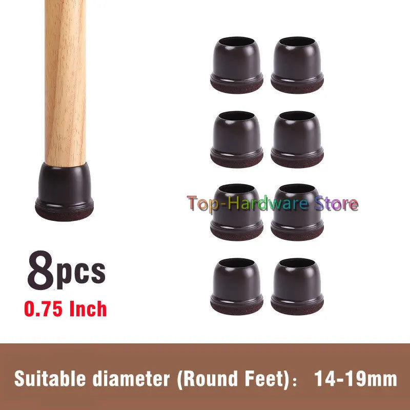 8Pcs TPE Silicone Chair Leg Floor Protectors with Felt,Chair Leg Caps,Furniture Leg Feet Protection Cover Protect Hardwood Floor