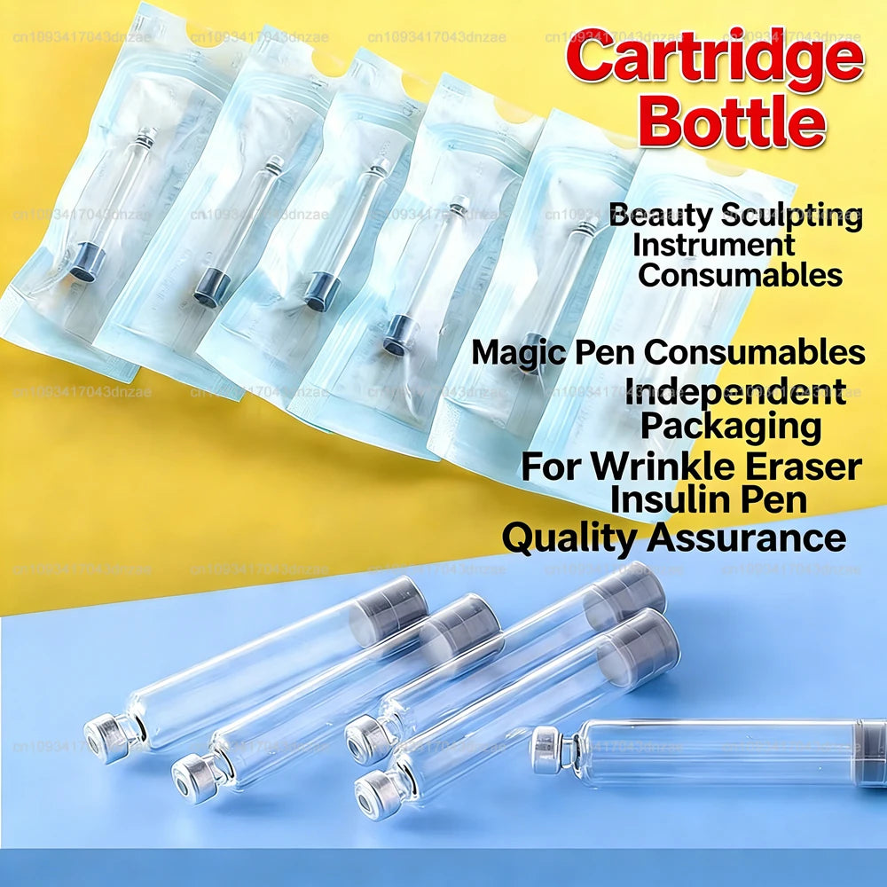 Reusable Injection Pen Magic Pen Kit+3ml Sterile Cassette Bottle Cartridges+32/31G 4/6/8mm Disposable Pen Tip for Lilly Insulin