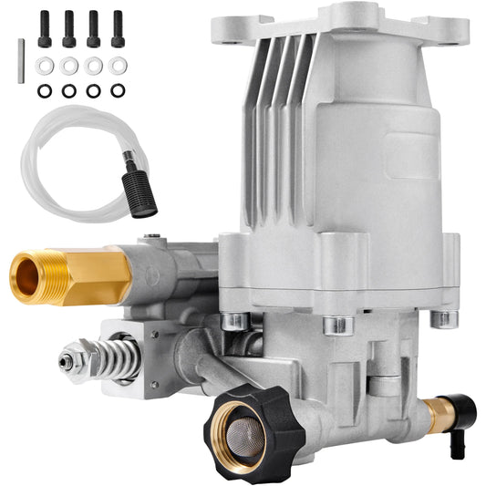 SucceBuy Pressure Washer Pump 3/4" Shaft Horizontal 3400PSI 2.5 GPM Replacement Washer Pumps Kit Compatible with Honda RYOBI
