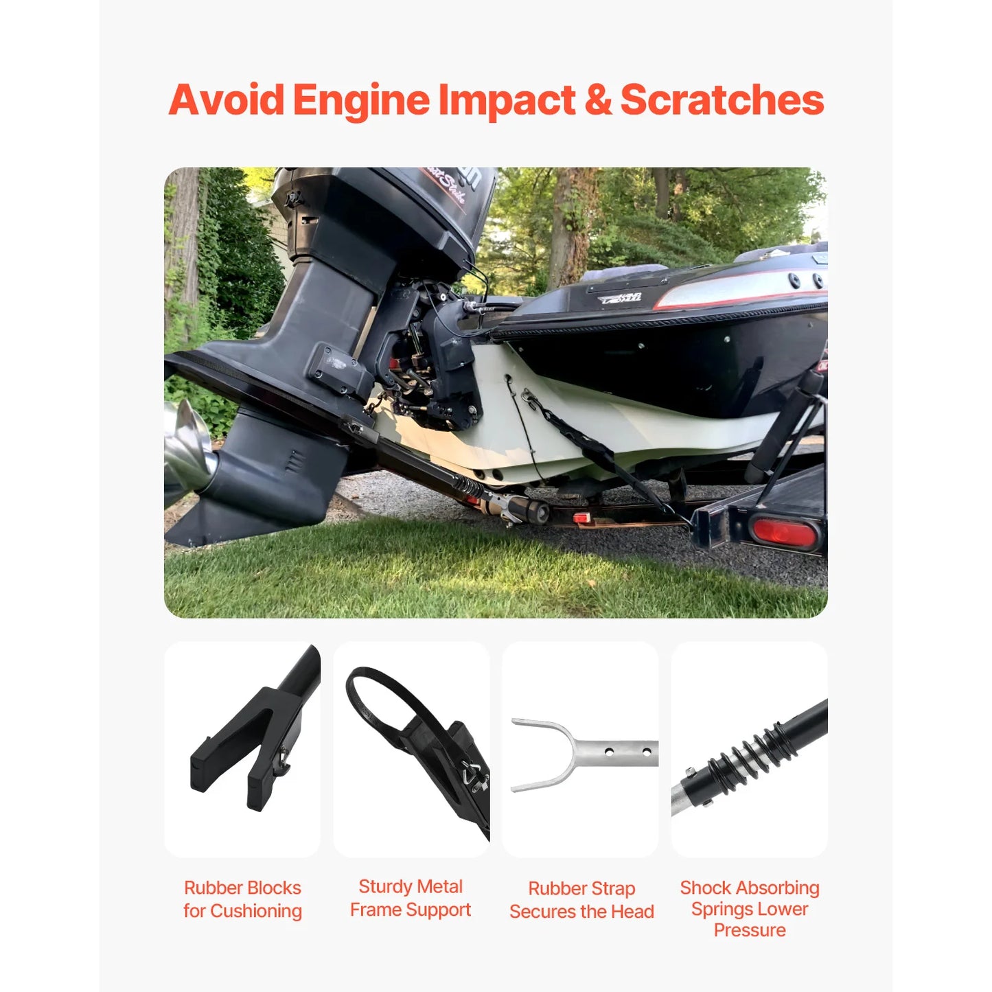SucceBuy Transom Saver Adjustable Boat  with Heavy-Duty Head Corrosion-Resistant Transom Savers Fit for Roller&Trailer