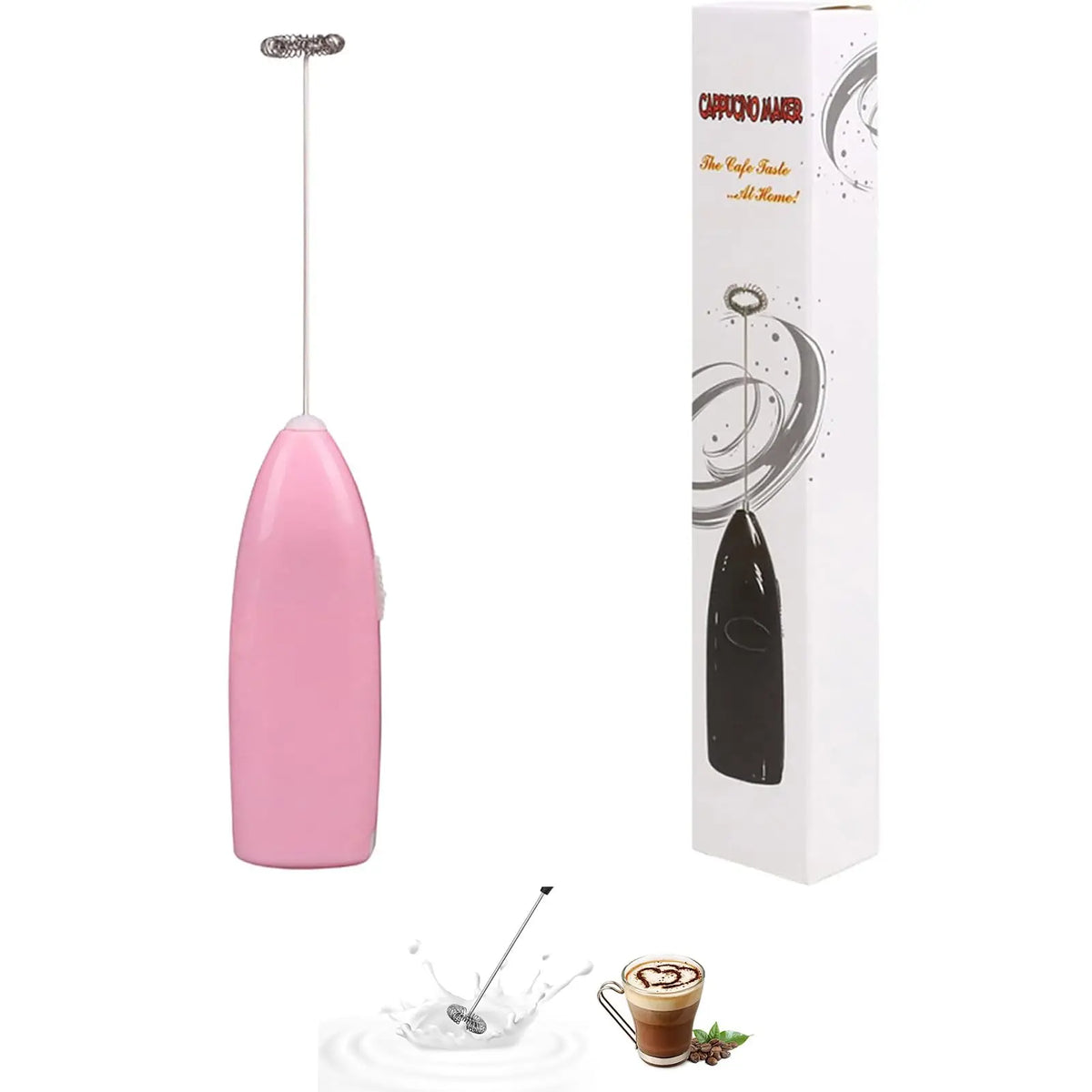 Electric Milk Frother Handheld Battery Powered Coffee Foam Maker Mini Whisk Mixer for Latte Cappuccino Egg Hot Chocolate
