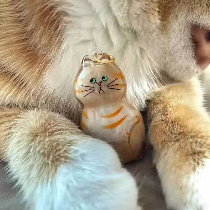 Cat Shaped Pet Hair Keepsake Keychain Charm Resin Dog Shaped Memorial Pendant Handmade DIY Pet Souvenir Keychain for Pet Lovers