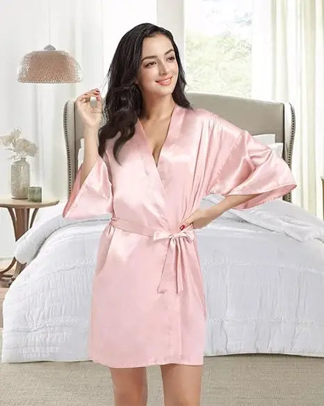 RB91 2017 Fashion Silk Bride of Mother Robe with Gold Letter Sexy Women Short Satin Wedding Kimono Sleepwear Get Ready Robe