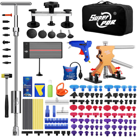 Super PDR Kit Dent Removal Tool Car Dent Repair Tools Kit Car Dent Repair Paintless Dent Removal Tools Repair Dent Car Dent Pull