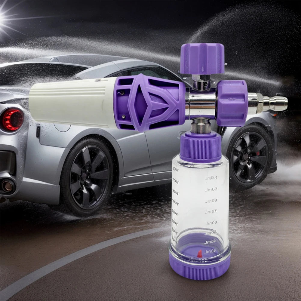 100ml Pressure Washer Gun Adjustable Car Wash Foam Sprayer 1/4 Inch Quick-Connect Liquid Foam Sprayer for Cleaning Cars SUVs