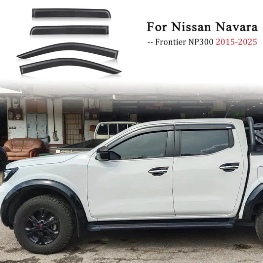 Window Visors Sun Rain Deflector Guard Weathershield For Nissan Navara Frontier NP300 2015-2025 Dual Cab Car Styling Accessories
