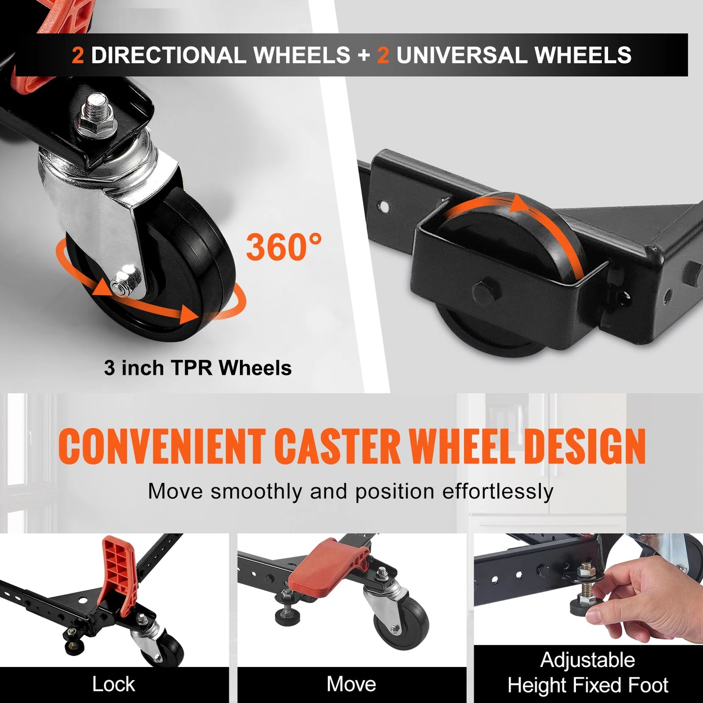 SucceBuy 500 lbs Adjustable Universal Washing Machine Stand Refrigerator Base Mount with Swivel Wheels Mobile Base for Equipment