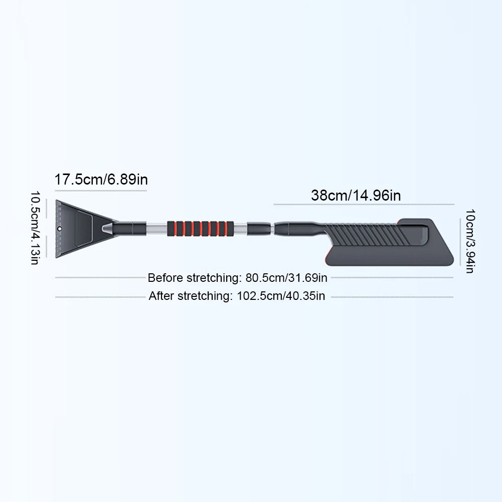 3 In 1 Extendable Ice Scraper with Foam Handle Windshield Snow Remover Multifunctional Retractable Snow Remover Car Accessories