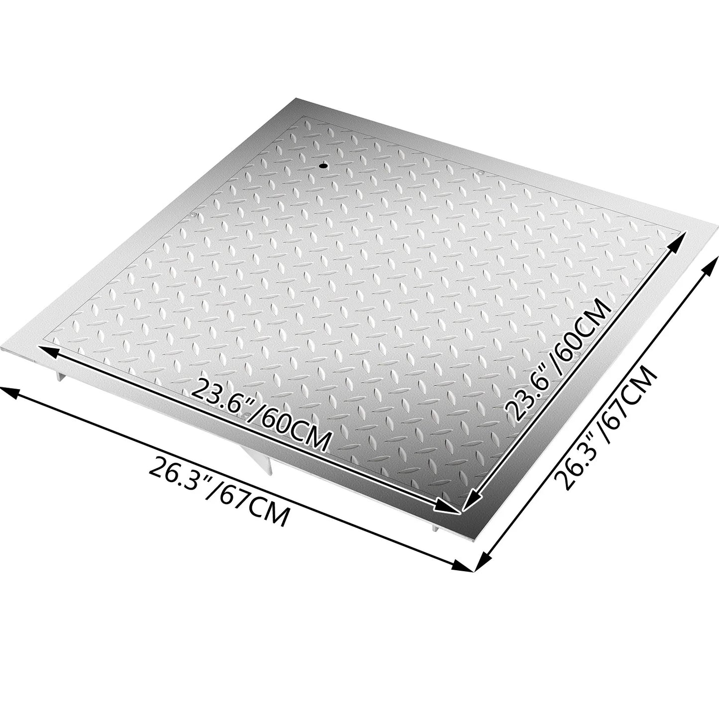 Succebuy 23.6" Recessed Manhole Cover ,Galvanized Steel Drain Cover ,Sealed Square Steel Man Hole Lid Inspection Access for Boat