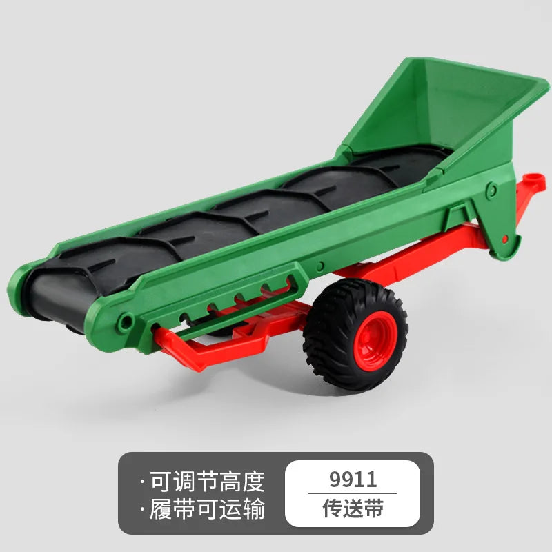 1:24 Scale Remote-Controlled Tractor Toy Alloy Electric Farm Truck with Headlights RC Car Set for Kids Birthday Christmas Gifts