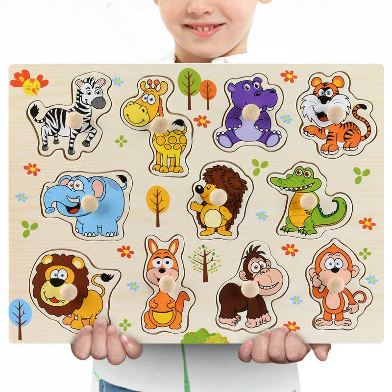 Wooden Puzzle Montessori Toys for Baby 1 2 3 Years Old Kids Alphabet Number Shape Matching Games Children Early Educational Toys