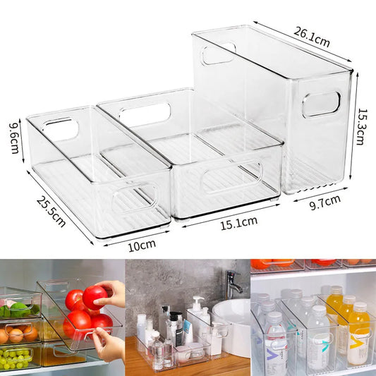 Transparent Refrigerator Storage Box Vegetable Fruit Organizer Fridge Clear Container for Kitchen Food Drinks Storage 2030