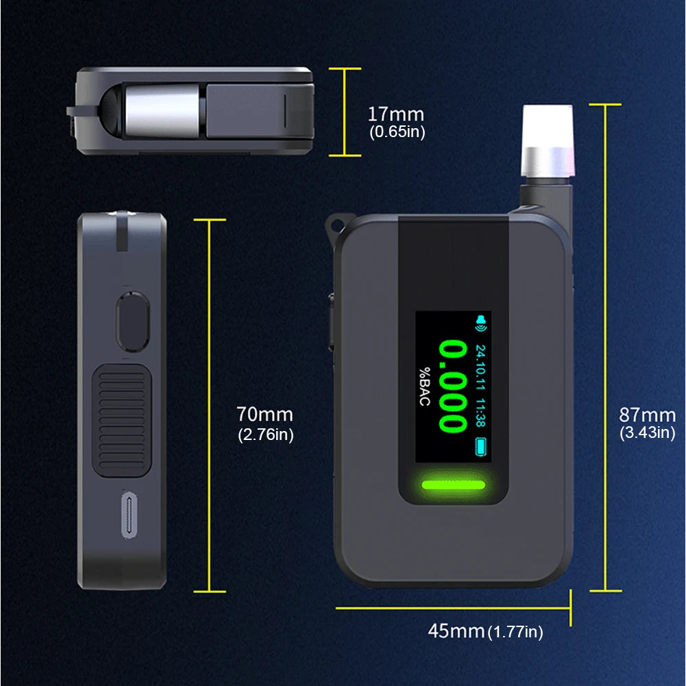 Electrochemical Alcohol Tester Non-Touching Blowing Breathalyzers Non-Contacting Electronic Breathalyzer for Professional Use