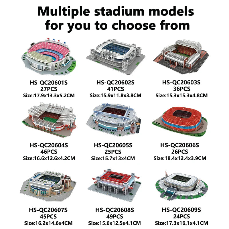 Creative DIY 3D Paper Puzzle Football Field Stadium Assembled Model Educational Toys Jigsaw Puzzle For Kids Fans Gifts