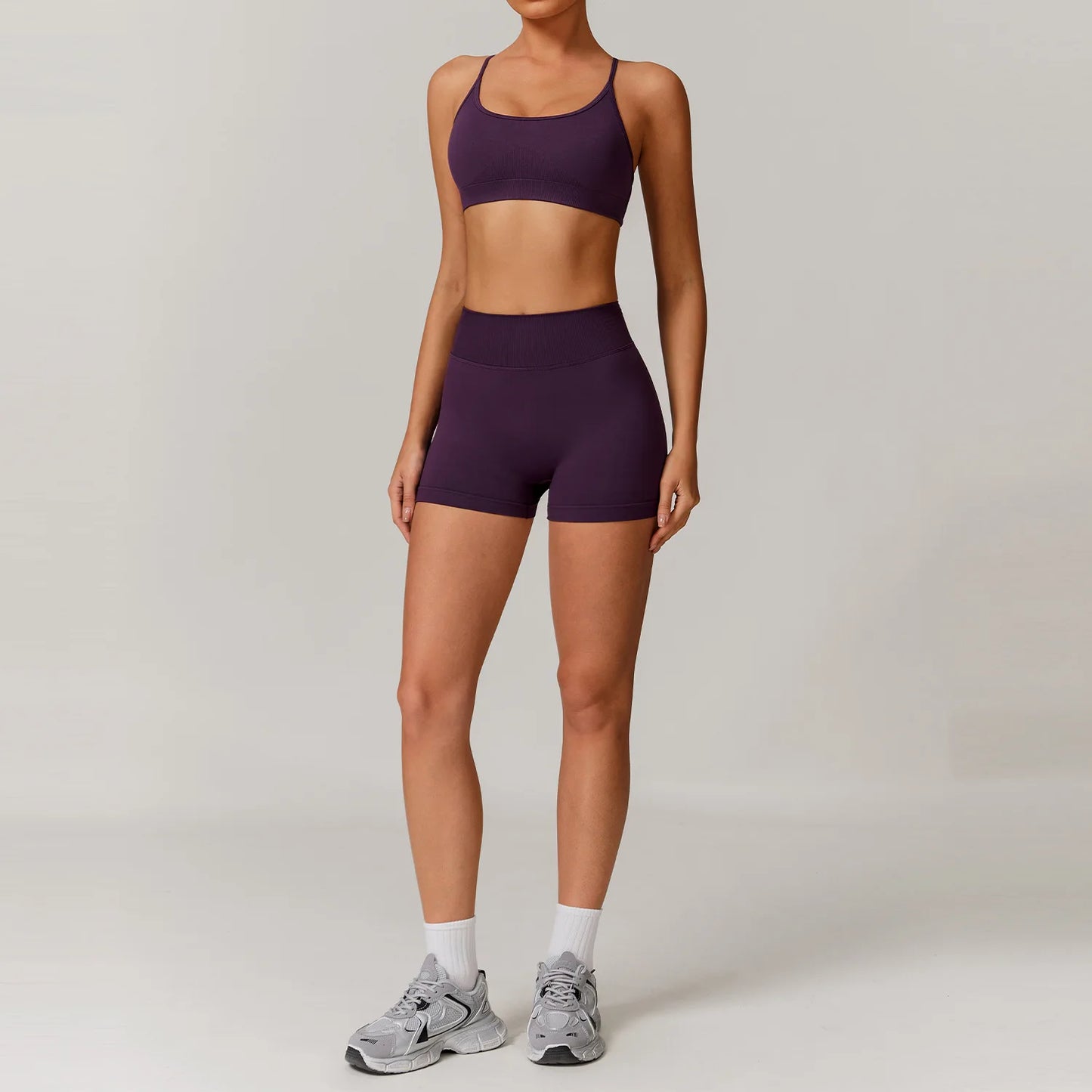 Seamless Women Yoga Suit 2pieces Fitness Gym Clothing Sports Set Sports Underwear High Waist Shorts Gym Workout Running Yoga Set