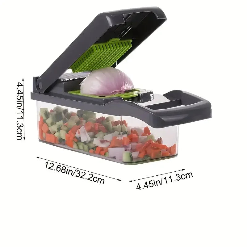 Multifunctional 5-in-1 Vegetable Chopper – Cutter, Dicer, Slicer, Mandoline & Onion Chopper for Vegetables, Easy to Clean