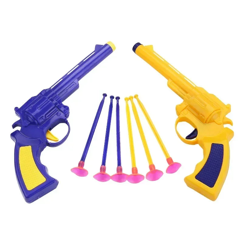 Kids Interactive Shooting Toy Gun Set Preschool Boys Educational Plastic Toy Pistol with Safe Soft Darts for Parent-Child Fun