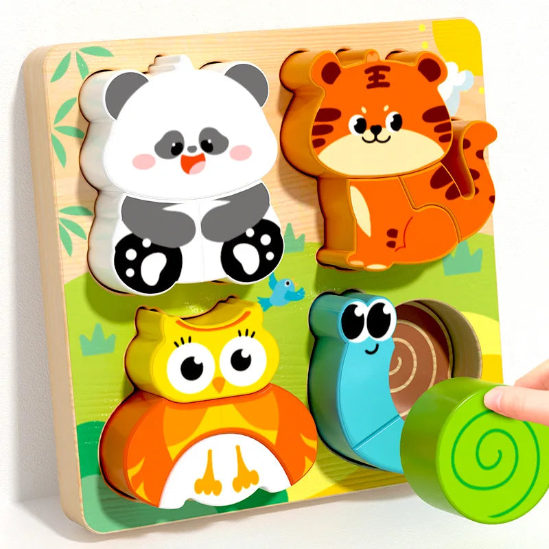 Wooden Puzzle Montessori Toys for Baby 1 2 3 Years Old Kids Alphabet Number Shape Matching Games Children Early Educational Toys