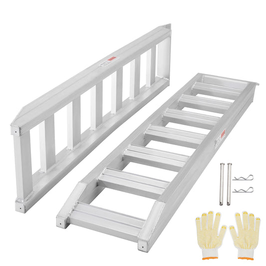 SucceBuy Aluminum Ramps 8810lbs Heavy-duty Ramp with Top Hook Attaching End Universal Loading Ramp for Motorcycle Tractor Truck