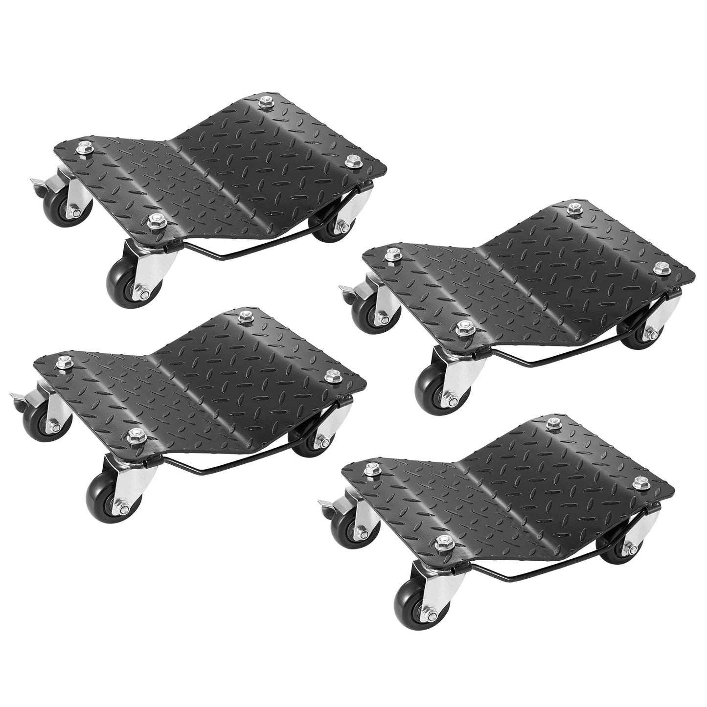 SucceBuy Car Tire Wheel Trolley Dollies 2/4PCS 1500lb Weight Capacity Vehicle Skate Moving Tire with 4Casters Auto Repair Mover