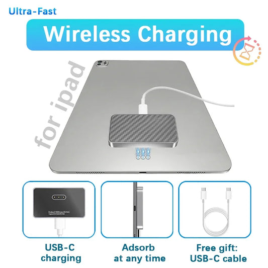 Magnetic Wireless Charger for iPad Pro 11/12/13 inches& iPad Air6/718W Fast Charging Smart Connector Alloy Wireless Charging Pad