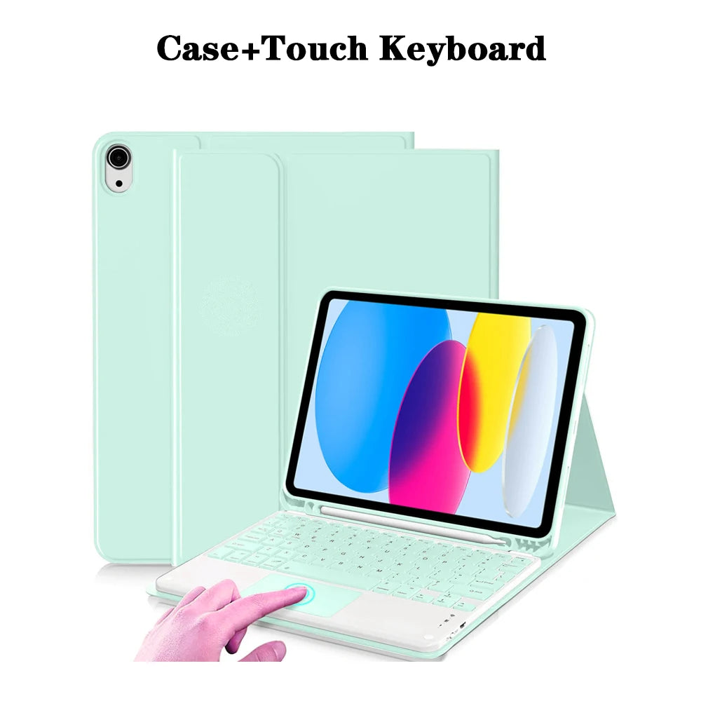 Keyboard Case for iPad (A16) 11th/10th Generation,Detachable Wireless Keyboard,Stand Folio Keyboard Cover with Pencil Holder