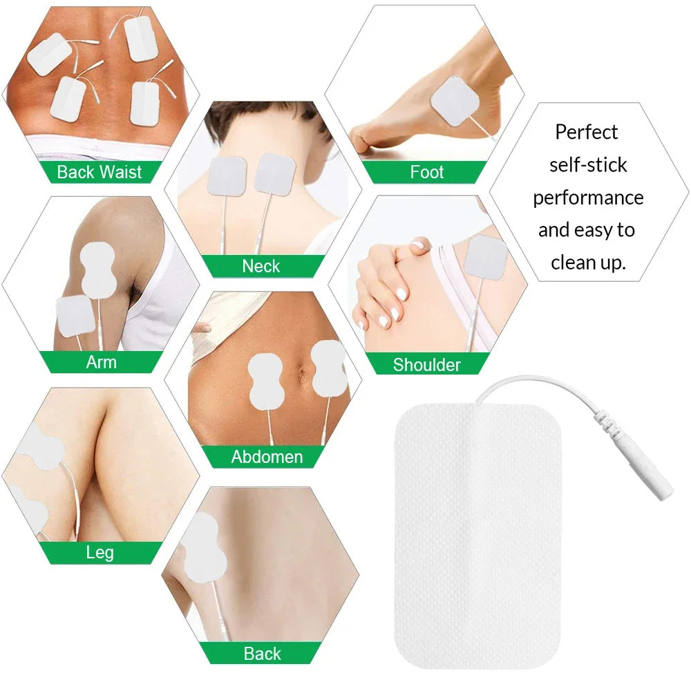 10/20pcs Tens Muscle Electrostimulator Patches EMS Body Massager Low  Frequency Therapy Pads Physiotherapy Electrodes