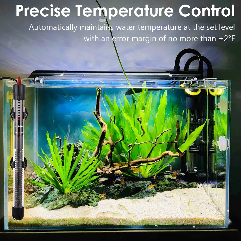 Fish Tank Thermostat 300W W/ Thermometer Adjustable Aquarium Heater Adjustable Fish Tank Heater for Freshwater & Saltwater Tank